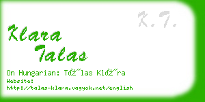 klara talas business card